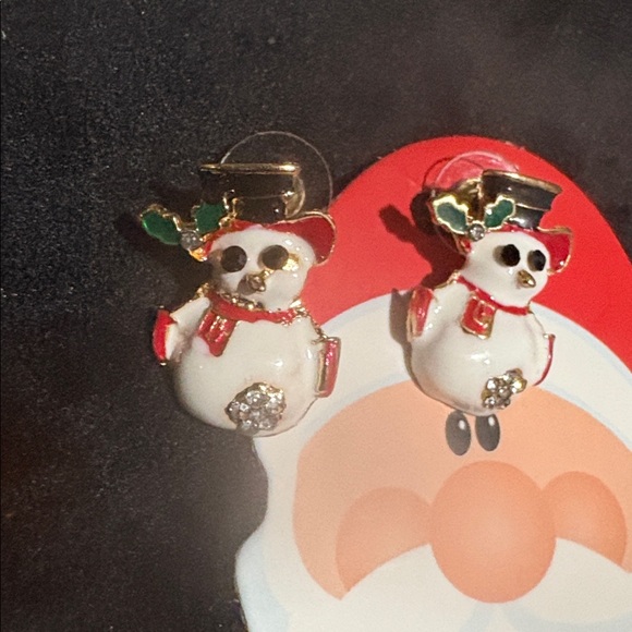Festive Snowman Earrings for Kids - Picture 4 of 7
